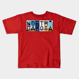 North Dakota License Plates Kids T-Shirt